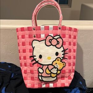 Hello Kitty Pink Woven Tote Bag